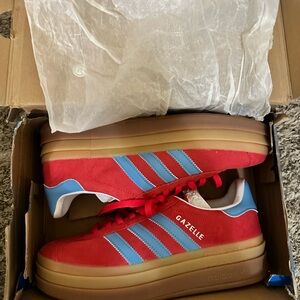 Adidas Gazelle Red and Blue Sneakers